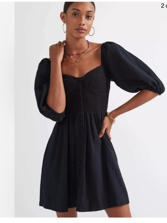 Anthropologie Dresses & Skirts - Maeve puff sleeve smocked mini dress